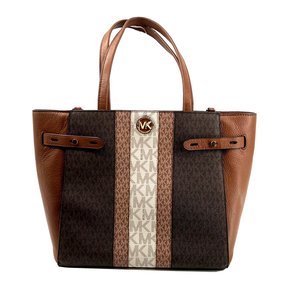 Michael Kors Handbags - Michael Kors Carman Monogram Initial Logo Tote Shoulder Bag EUC
